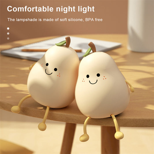 LED Pear Fruit Night Light USB Rechargeable